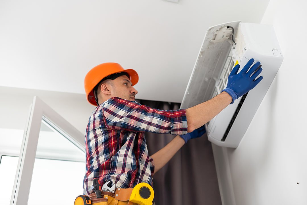 Technician installing AC in Elk Grove, CA